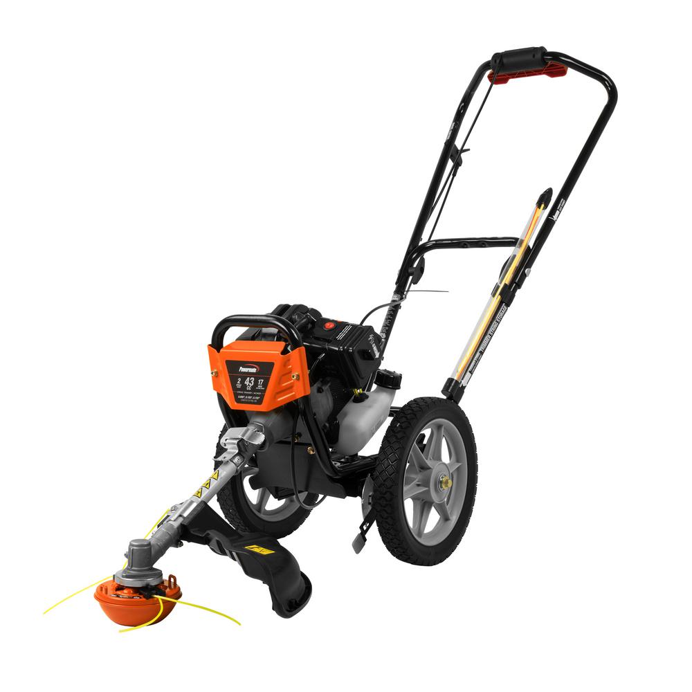 Southland 17 In 43cc Gas Walk Behind Wheeled String Trimmer Mower Swstm4317 The Home Depot