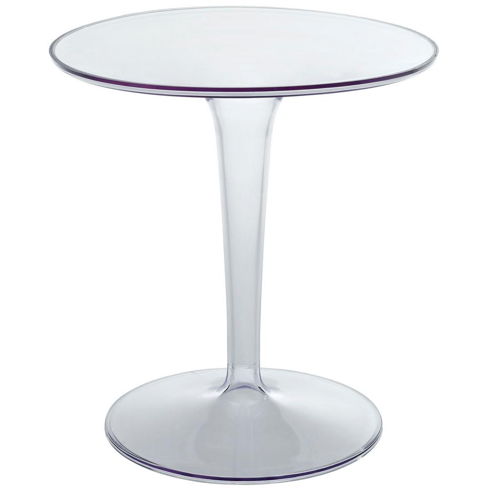 Modway Canvas Clear Side Table Eei 217 Clr The Home Depot Canvas Clear Side Table