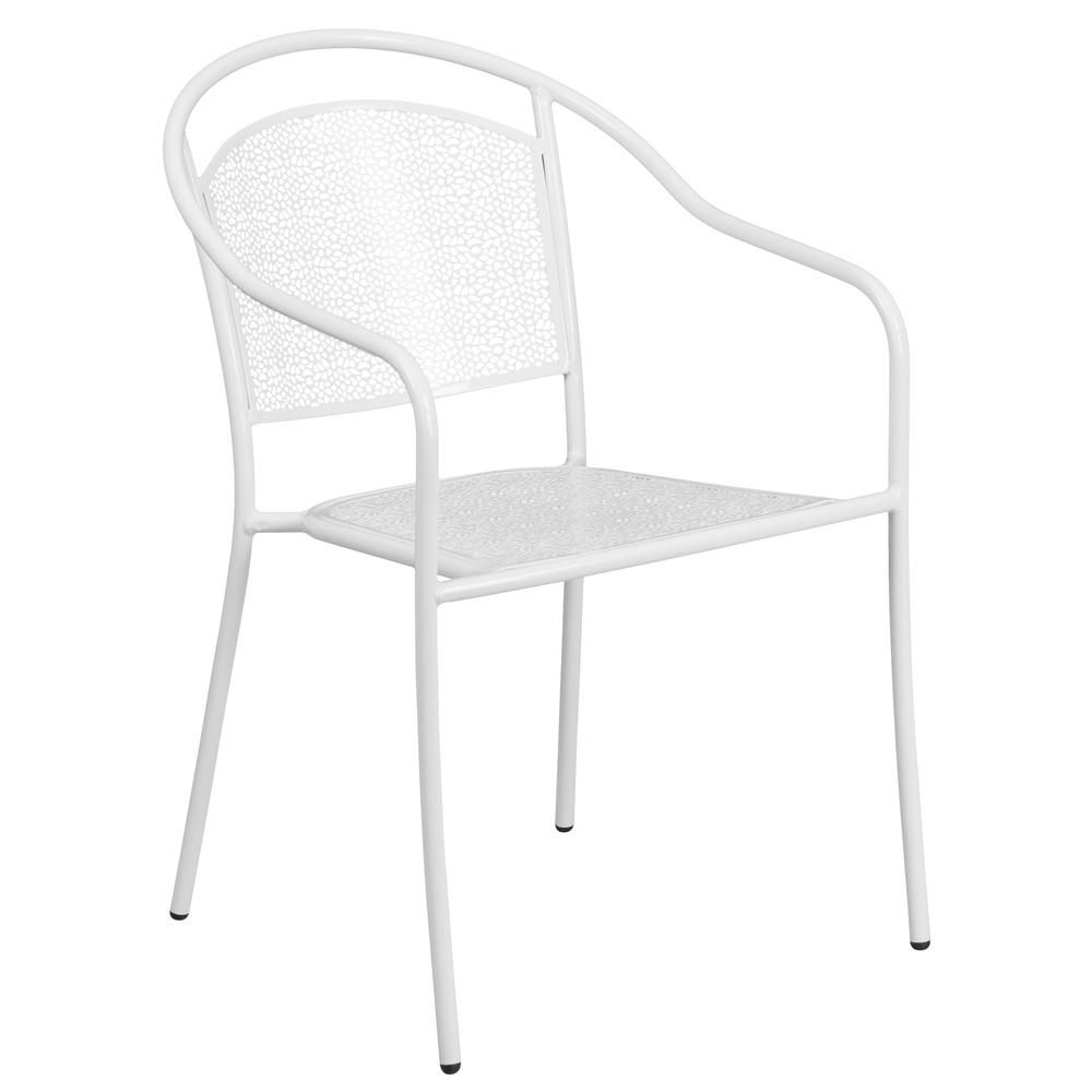 Carnegy Avenue Metal Outdoor Dining Chair In White Cga Xu 178157 Metal Outdoor Dining Chair