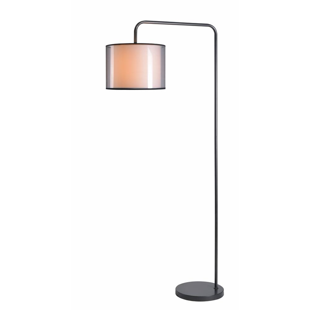 Kenroy Home 68 In Graphite Arc Lamp With Black And White Kenroy Home 68 In Graphite Arc Lamp With Black And White Shade