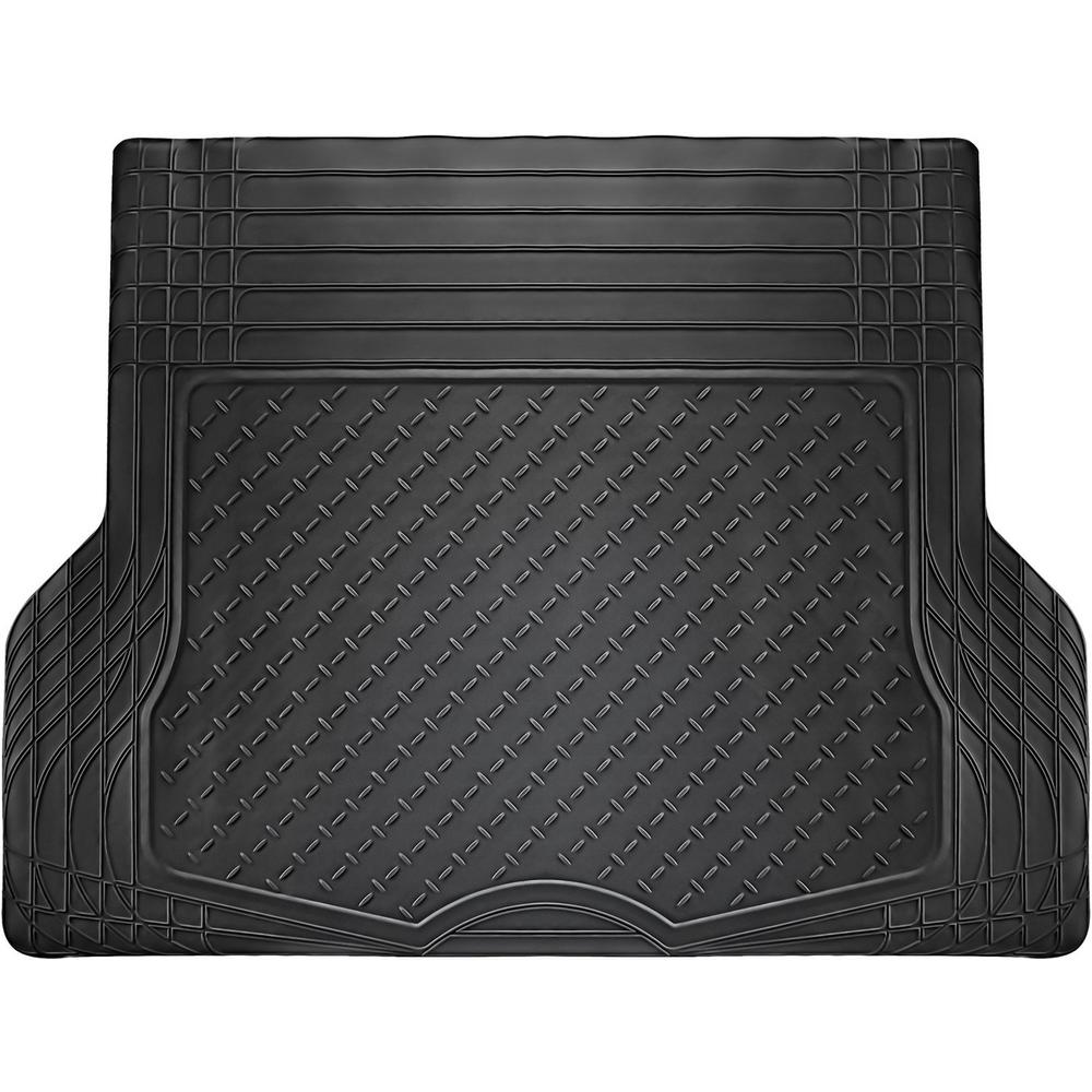 OxGord WeatherShield HD Black Heavy Duty Rubber Trunk Cargo Liner Floor Mat Trim to Fit for Car