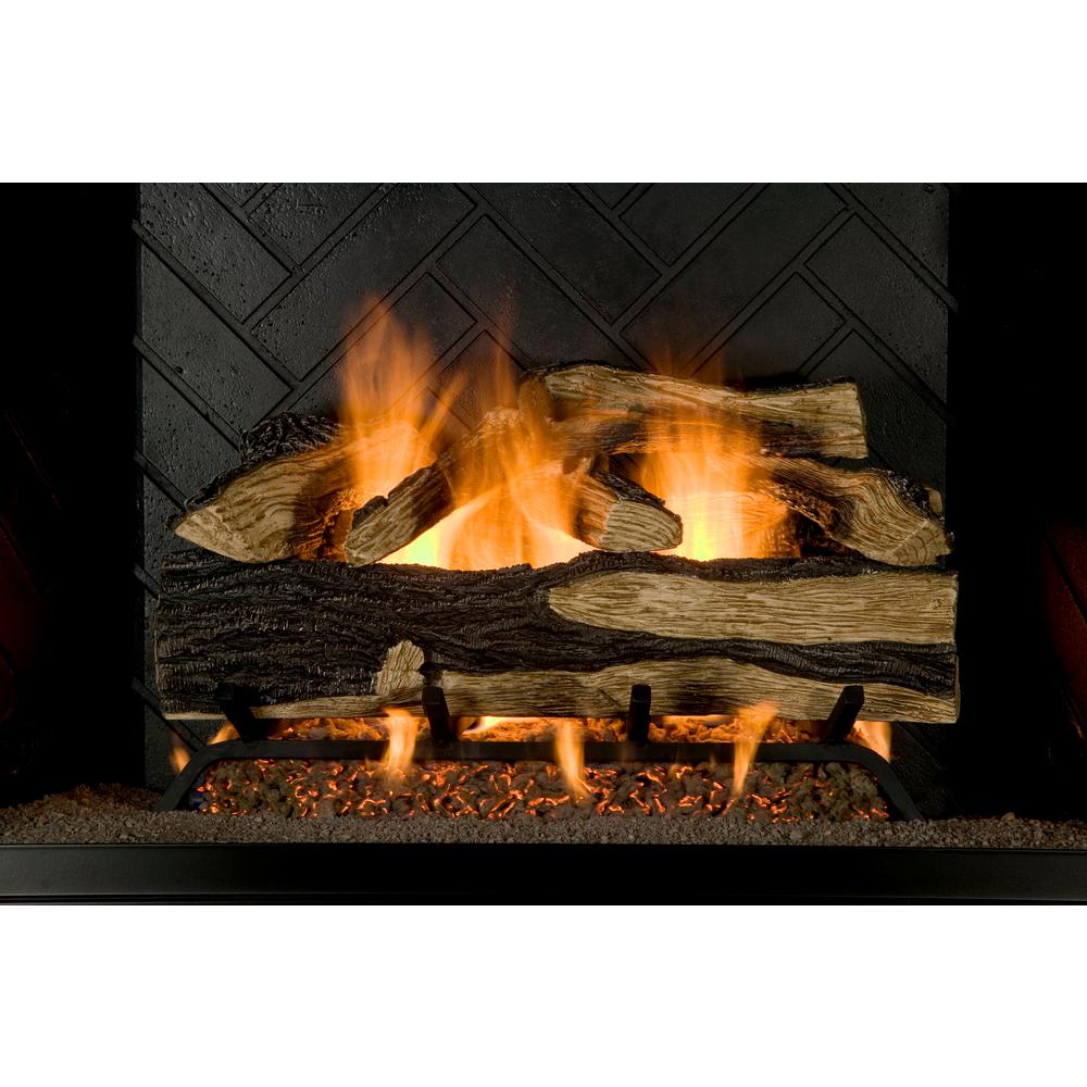 Emberglow 24 In Seasoned Hickory Vented Natural Gas Fireplace Log