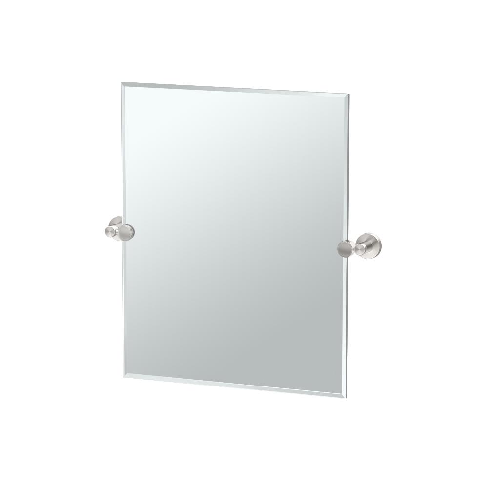 Gatco Glam 20 in. W x 24 in. H Frameless Rectangle Mirror in Satin Nickel4649SM The Home Depot