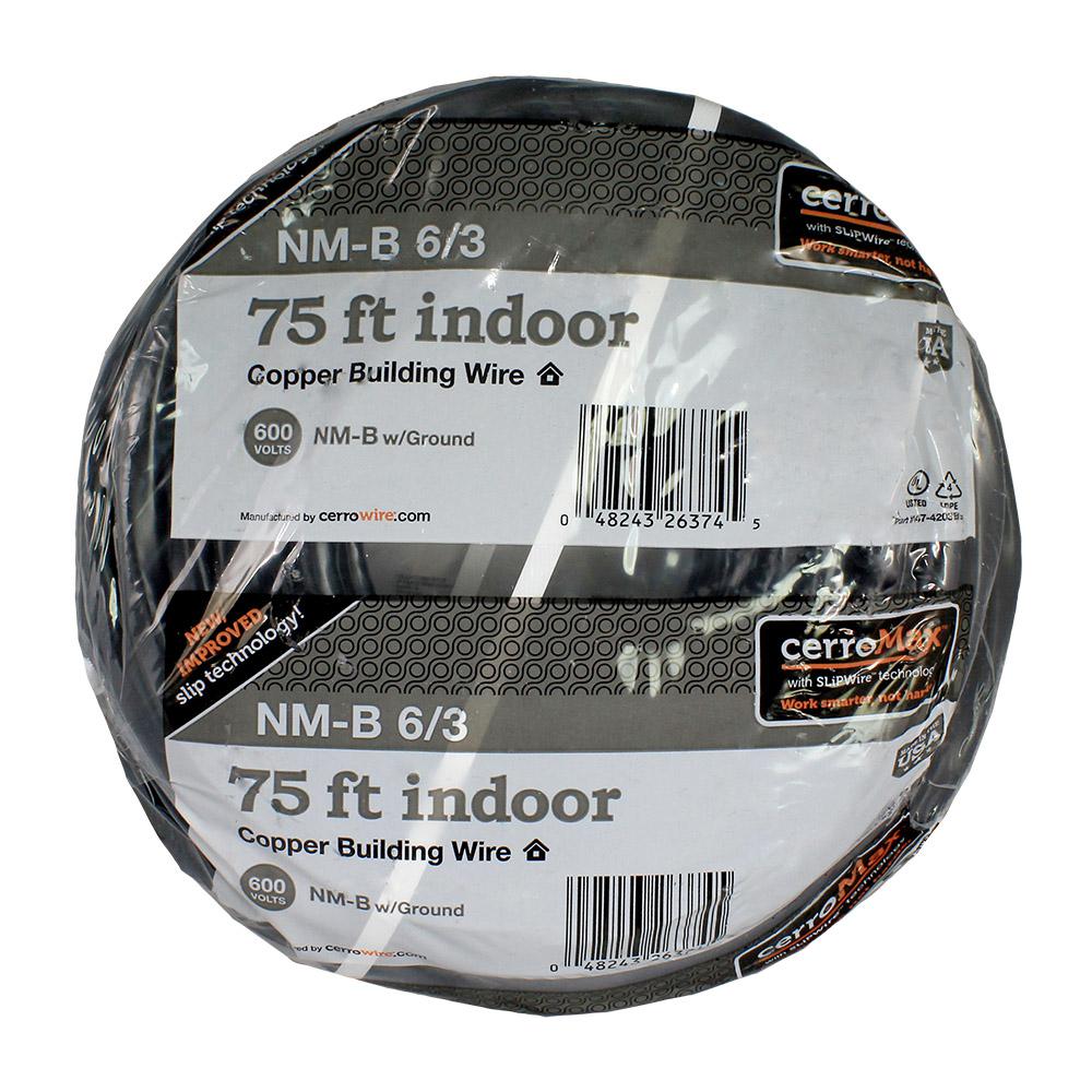 Cerrowire 75 ft. 6/3 NM-B Wire-147-4203B9 - The Home Depot