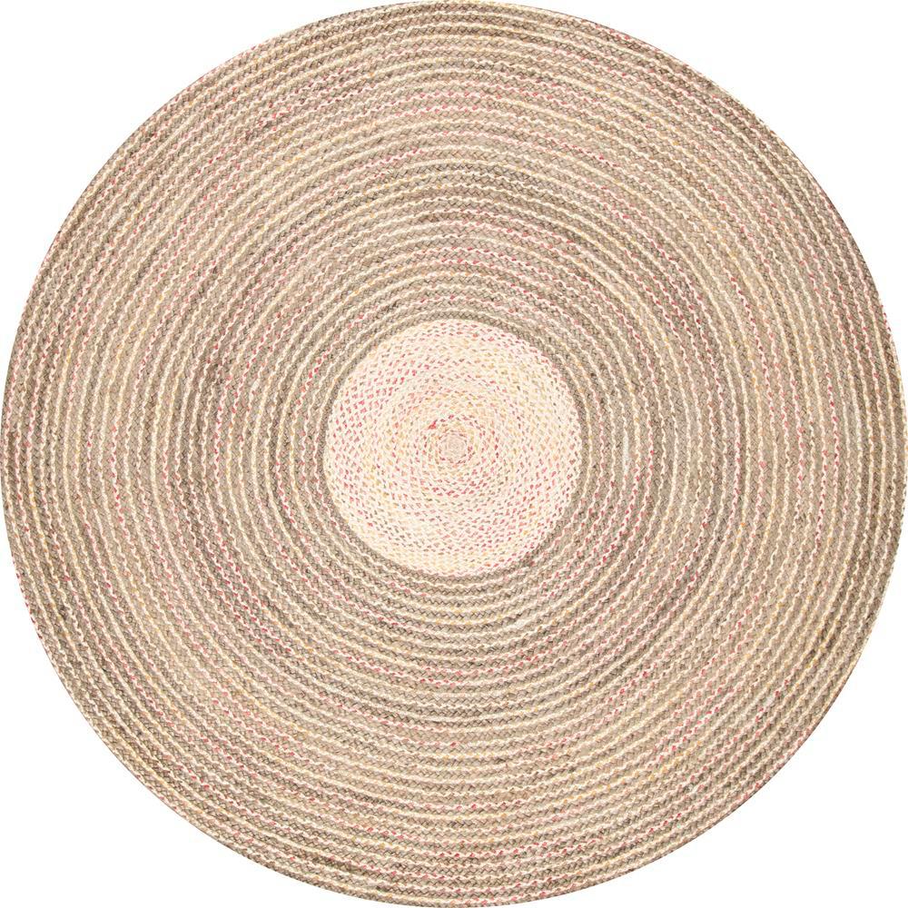 nuLOOM Braided Draya Jute Multi 8 ft. x 8 ft. Round RugTADC01AR808