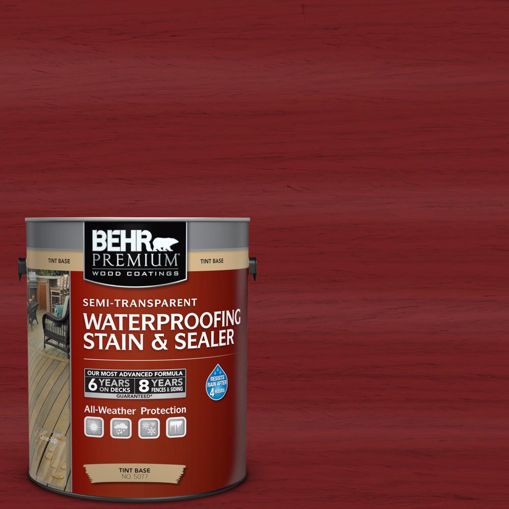 BEHR Premium 1 Gal ST 112 Barn Red Semi Transparent Waterproofing   Barn Red Behr Premium Wood Deck Stain 507701 64 1000 