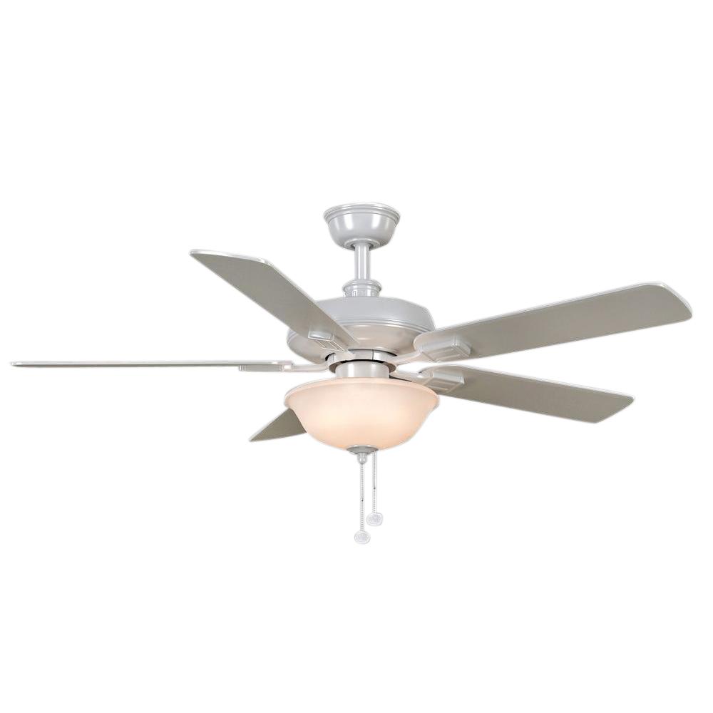 White Hampton Bay Cfl Ceiling Fans With Lights Indoor White Ceiling Fan With Light Kit