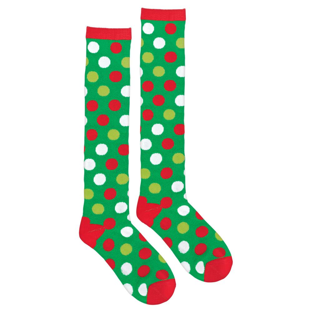 Amscan Polka Dot Christmas Knee Socks (2-Count, 2-Pack)-398937 - The ...