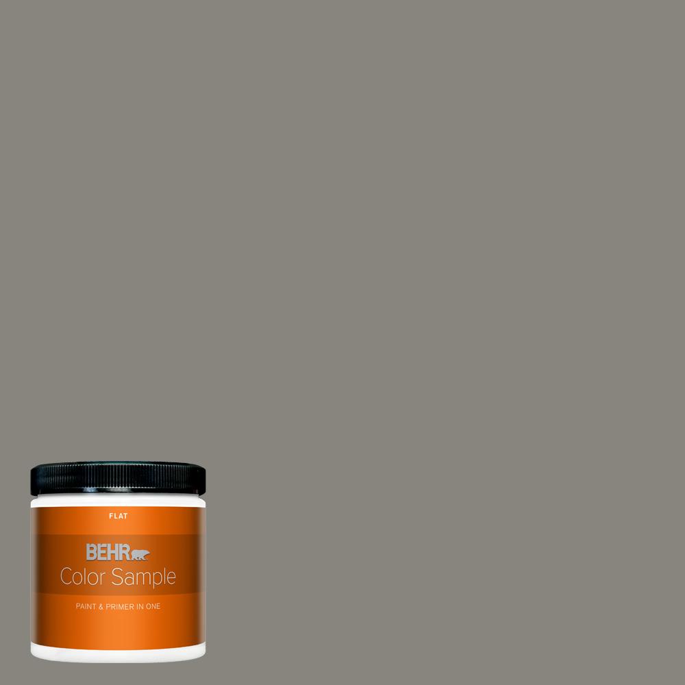 BEHR PREMIUM PLUS 8 Oz PPU24 07 Barnwood Gray Flat Interior Paint And   Barnwood Gray Behr Premium Plus Paint Colors B310416 64 1000 