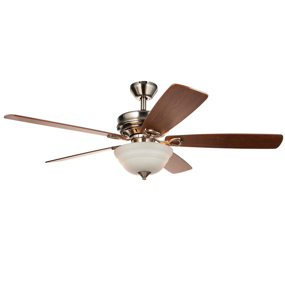Hyperikon Dome 42 In Indoor Brushed Nickel Ceiling Fan With Light Kit And Remote Control