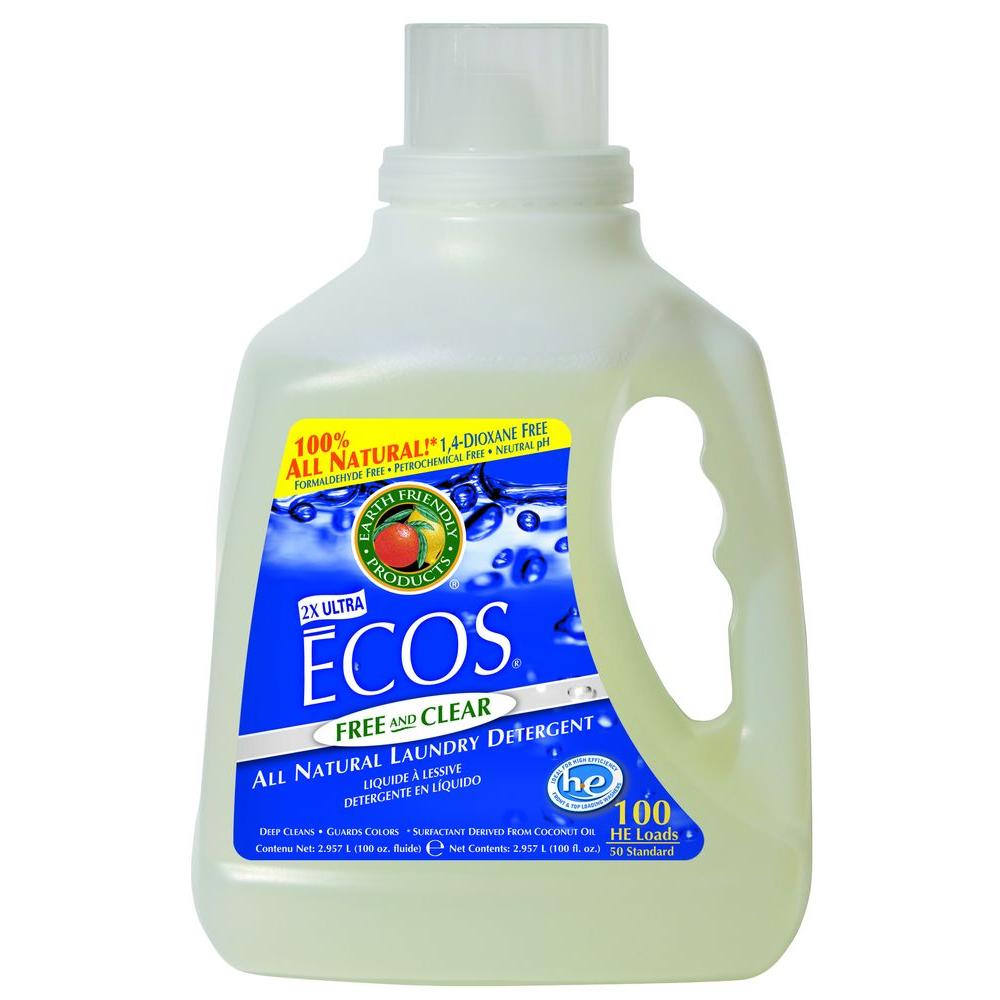 Earth Friendly Products 100 oz. Free and Clear Liquid Laundry Detergent ...