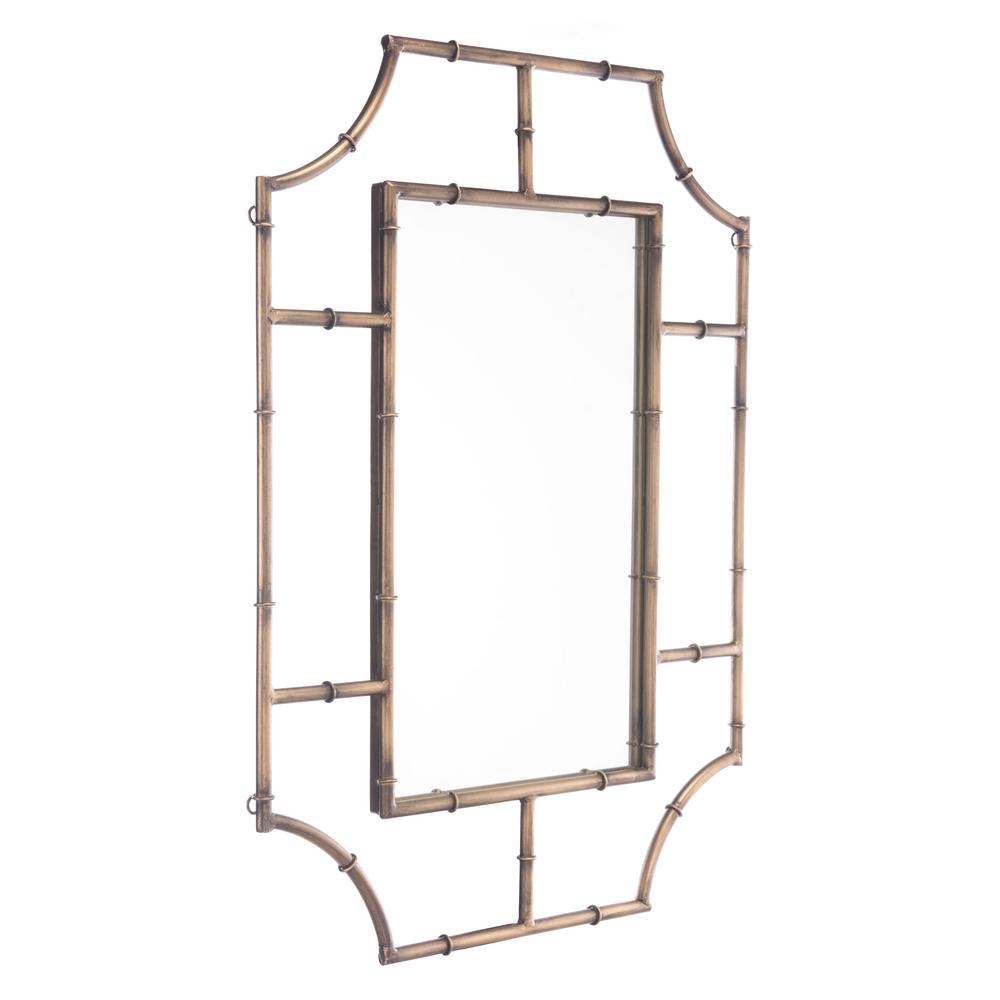 Zuo Round Corners Antique Gold Wall Mirror A10810 The Home Depot Zuo Round Corners Antique Gold Wall Mirror