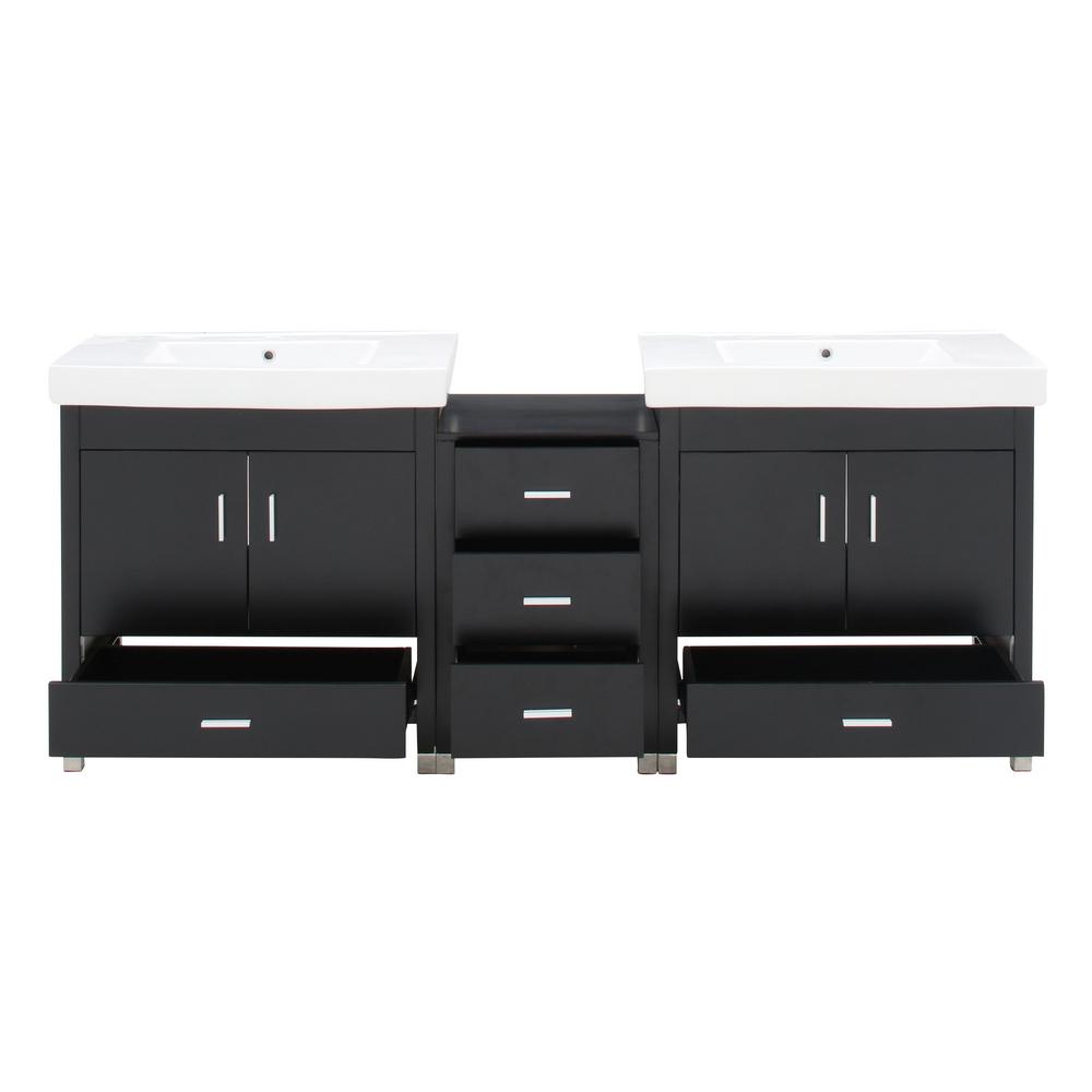 Bellaterra Home Odessa D 81 In W Double Vanity Black With Odessa D 81 In W Double Vanity