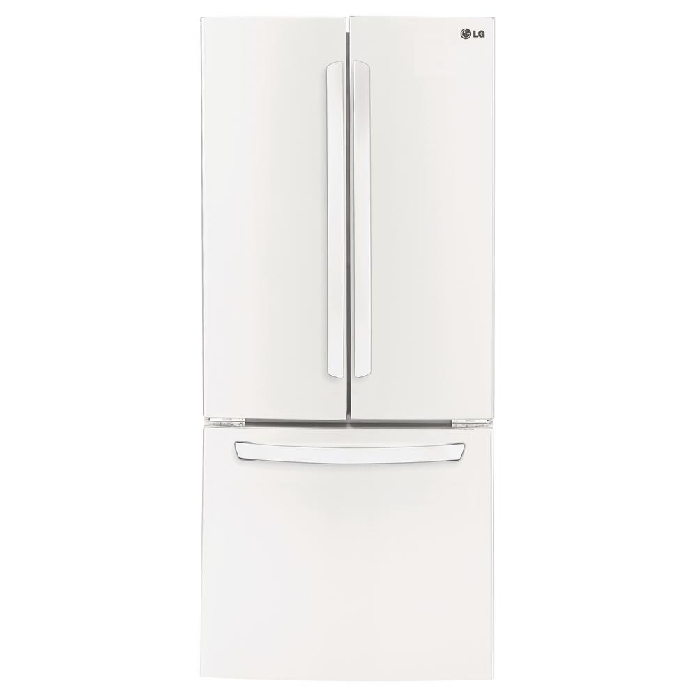 Lg Electronics 30 In W 22 Cu Ft French Door Refrigerator In White Lfcs22520w The Home Depot