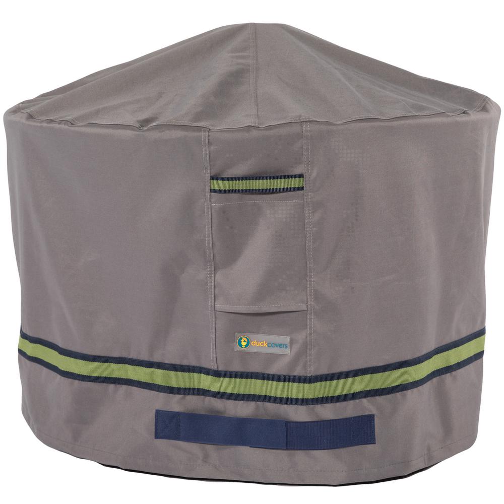 Duck Covers Soteria 36 In Grey Round Fire Pit Cover