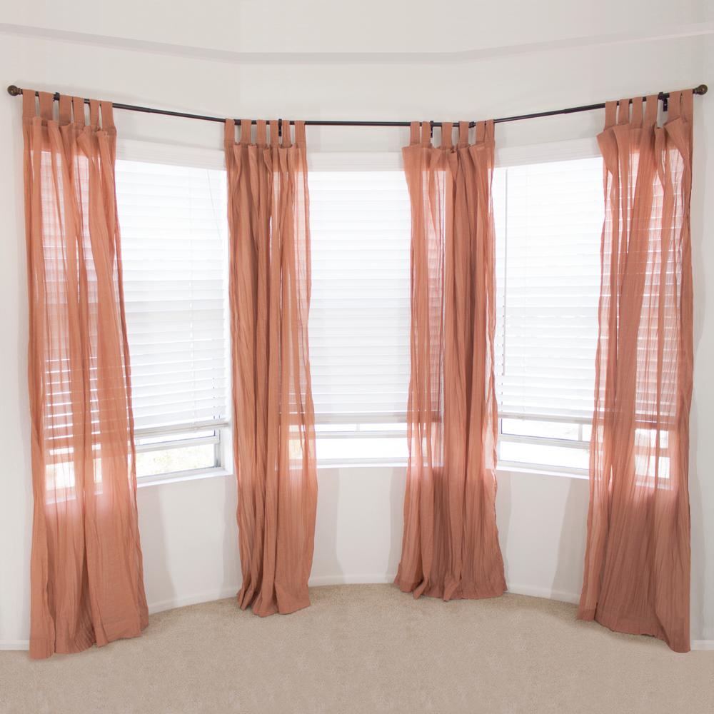 Decopolitan 3 4 In Bay Window Ball Drapery Single Rod Set Oil Bay Window Ball Drapery Single Rod Set
