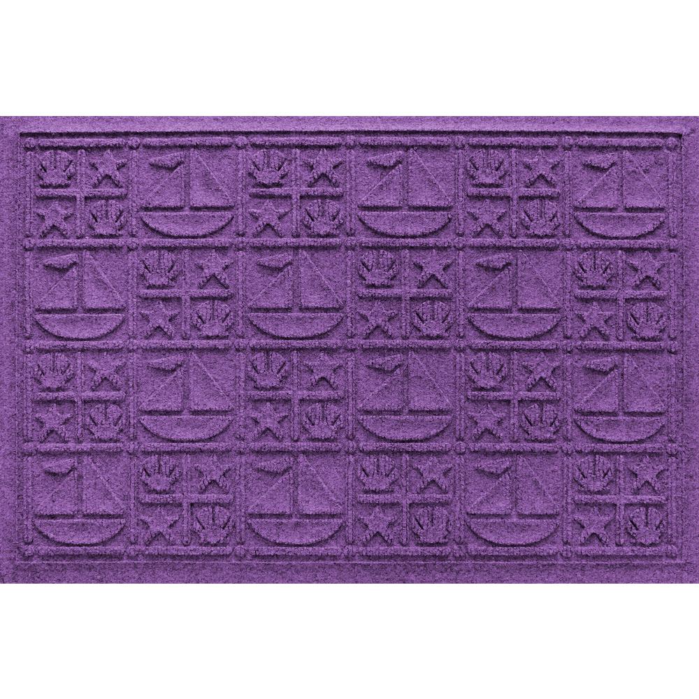 Aqua Shield Purple 24 in. x 36 in. Nautical Polypropylene Door Mat