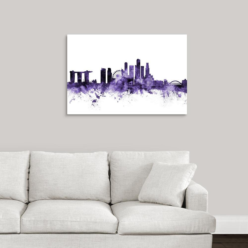 Greatcanvas Singapore Skyline By Michael Tompsett Canvas Wall Michael Tompsett Canvas Wall