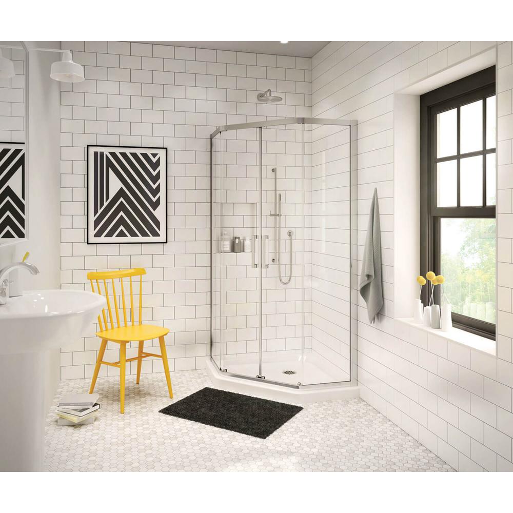 Maax Radia 40 In X 71 1 2 Frameless Neo Angle Sliding Maax Radia 40 In X 71 1 2