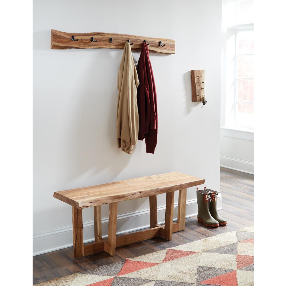 Alaterre Furniture Alpine 48 In Brown Natural Live Edge Wood Coat
