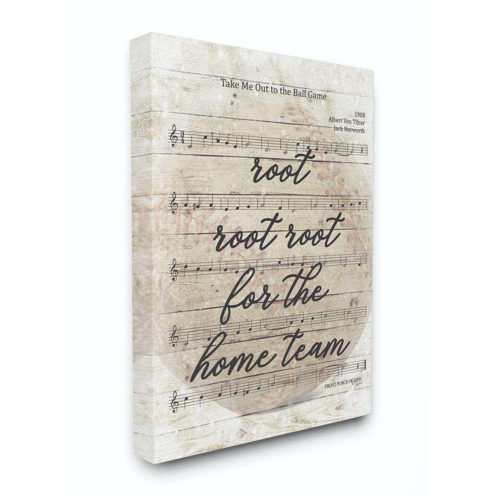The Stupell Home Decor Collection 16 In X 20 In Root For The Home Team Base Ball Game Music Sheet By Penny Lane Publishing Canvas Wall Art Mwp 620 Cn 16x20 The Home Depot