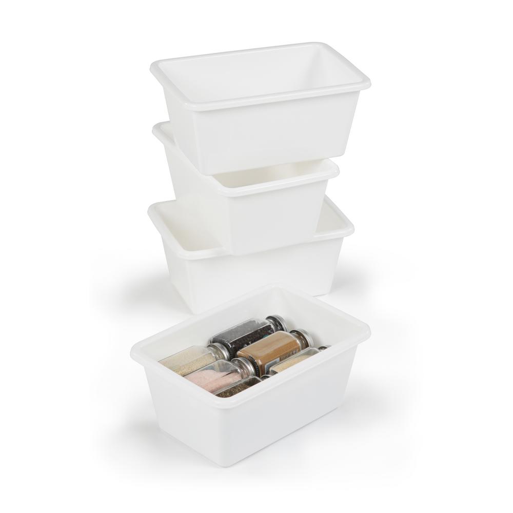 small white storage box with lid