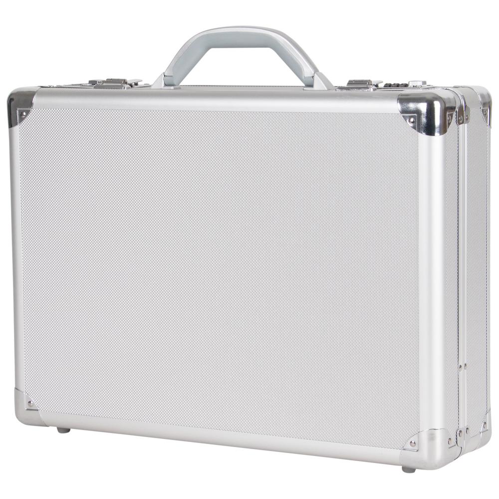 silver aluminum luggage