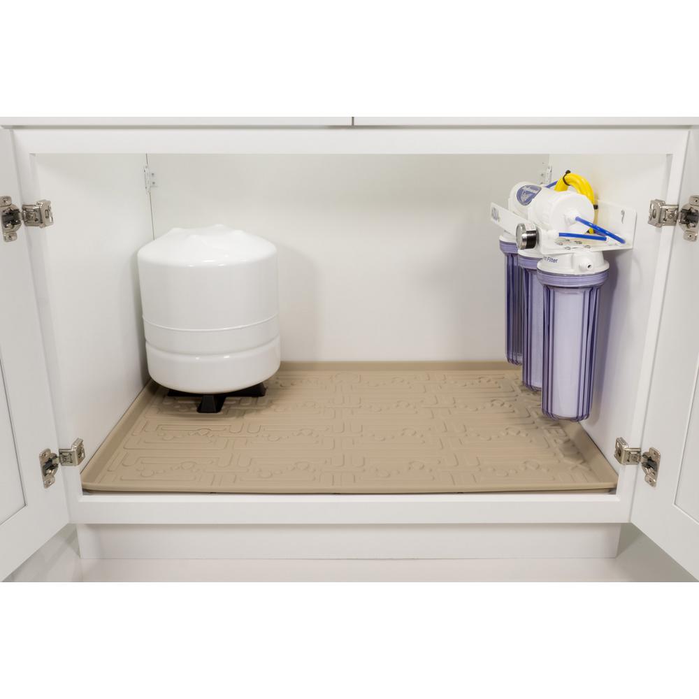 Xtreme Mats Beige Kitchen Depth Under Sink Cabinet Mat 