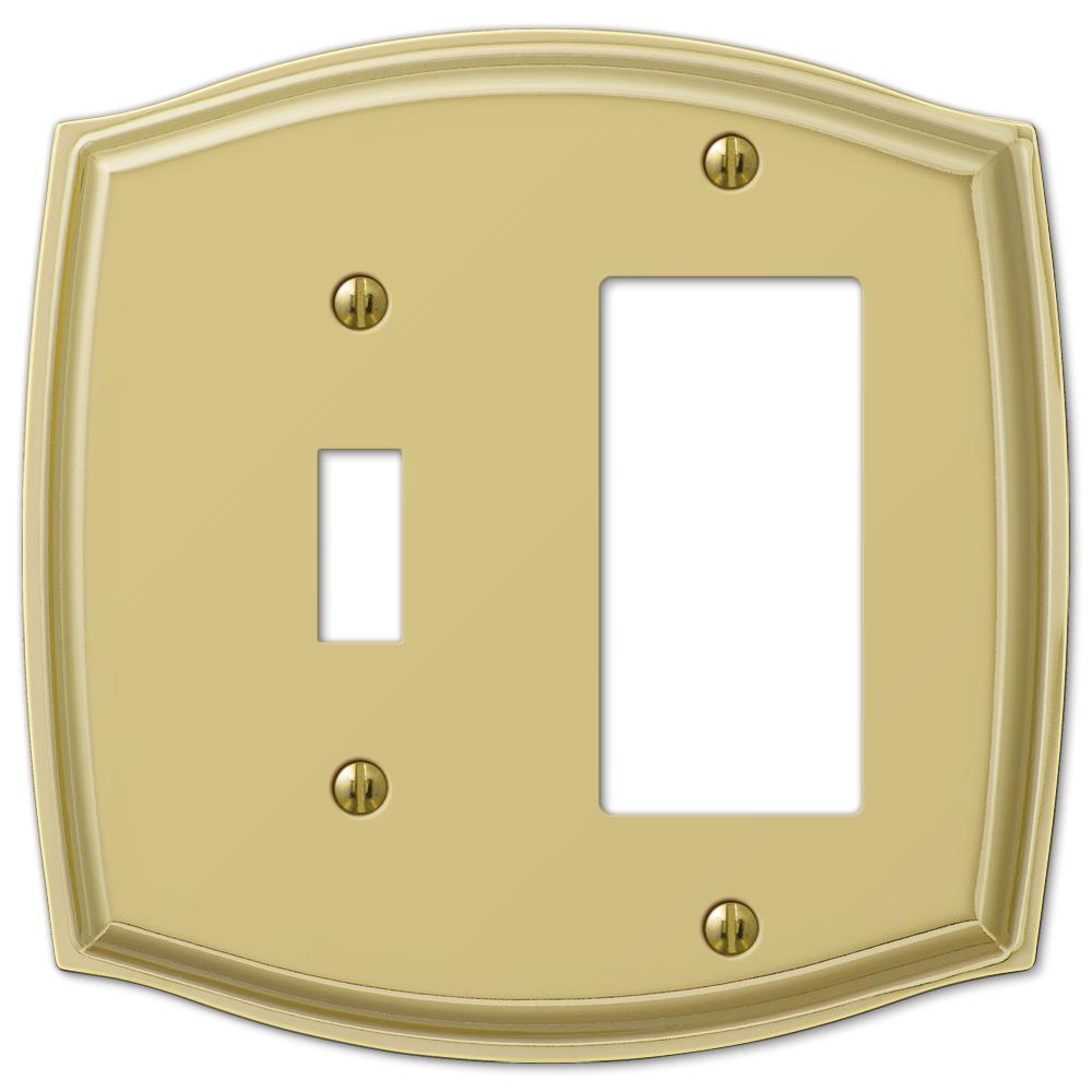 AMERELLE Metallic 2 Gang 1Duplex and 1Rocker Steel Wall Plate