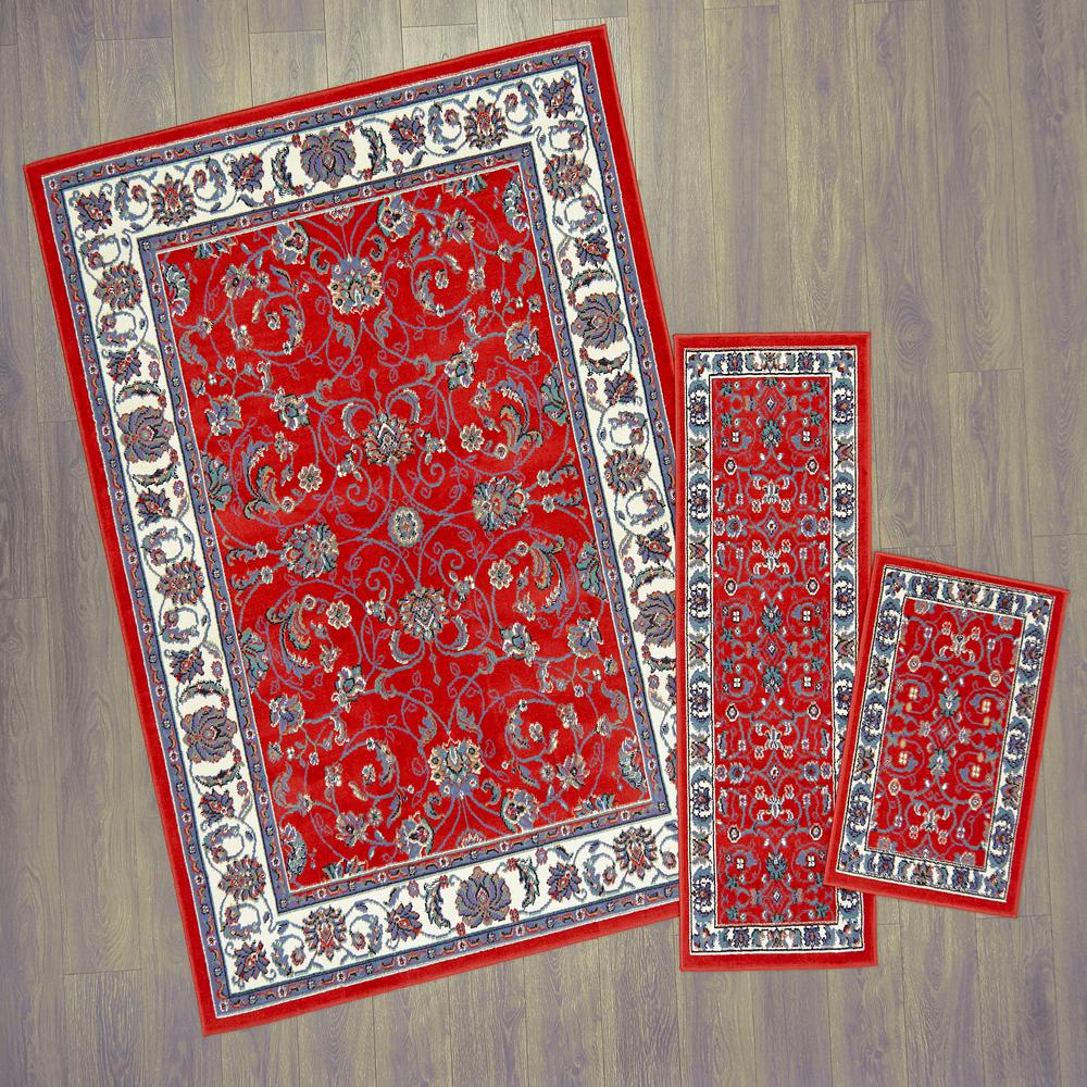 Home Dynamix Ariana Red Ivory 5 Ft X 7 3 Piece Rug Set 3s Hd812 Home Dynamix Ariana Red Ivory 5 Ft X 7 3 Piece