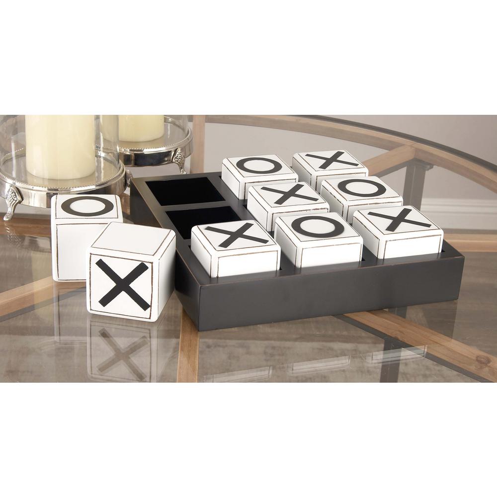 14 in. x 4 in. New Traditional Wood Tic Tac Toe Table