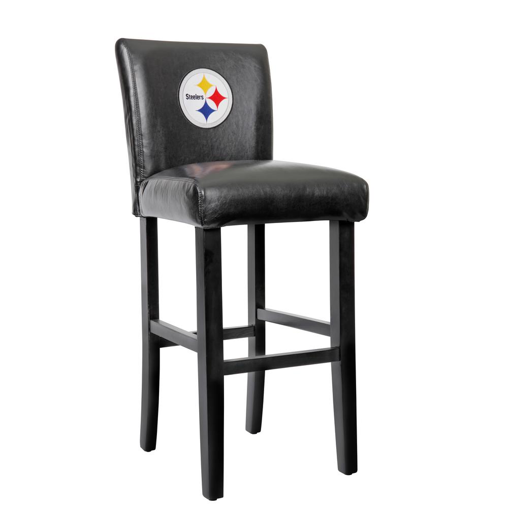 Pittsburgh Steelers 30 In Bar Stool With Faux Leather Cover Set Of Pittsburgh Steelers 30 In Bar Stool With Faux Leather Cover Set Of 2