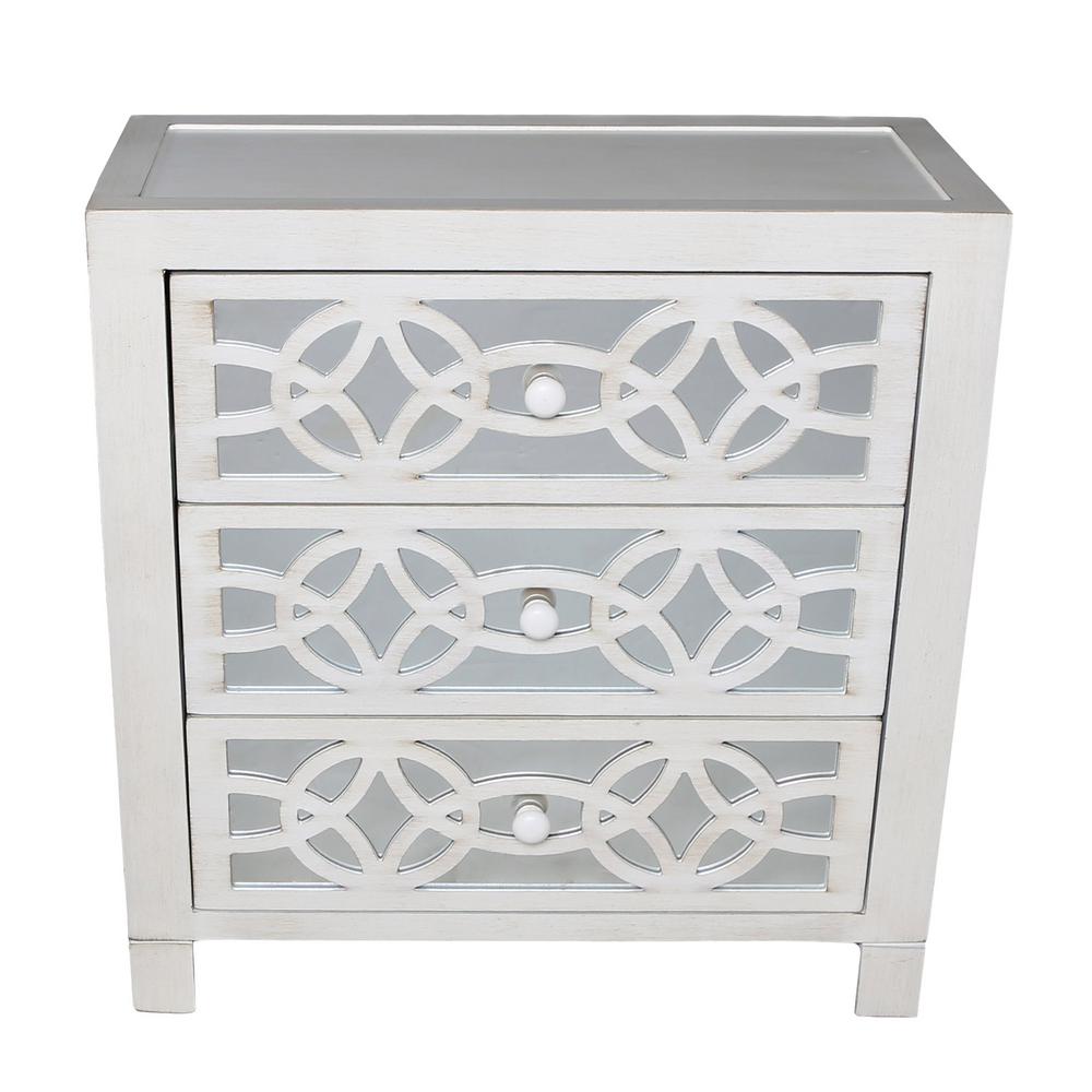 River of Goods Glam Slam 3 Drawer Mirrored Chest