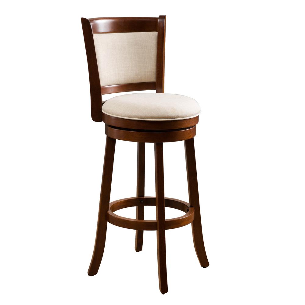 Noble House Mallik 30 50 In Beige Fabric Swivel Armless Barstool Beige Fabric Swivel Armless Barstool