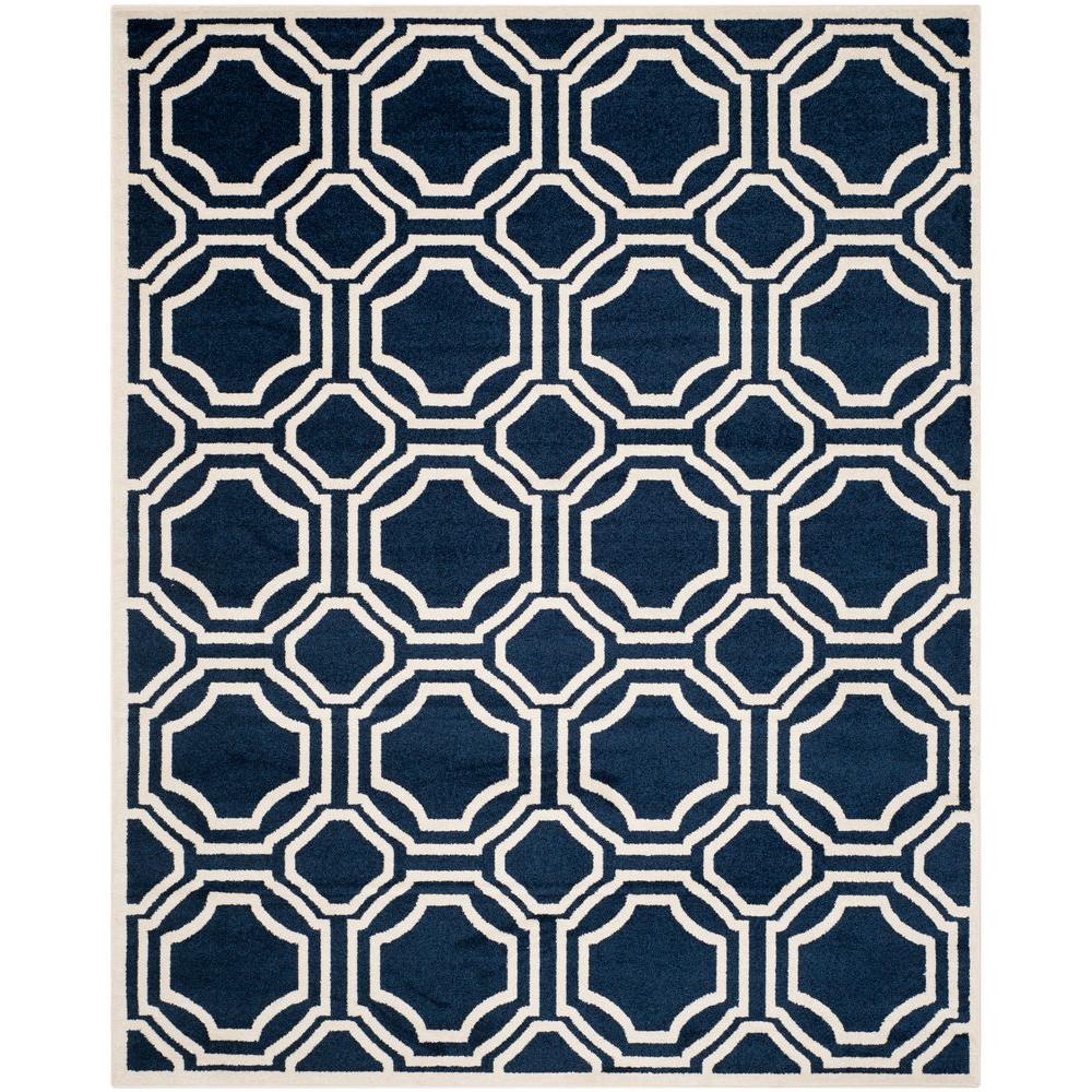 Safavieh Amherst Navy/Ivory 8 ft. x 10 ft. Indoor/Outdoor Area Rug ... Safavieh Amherst Navy/Ivory 8 ft. x 10 ft. Indoor/Outdoor Area Rug ...
