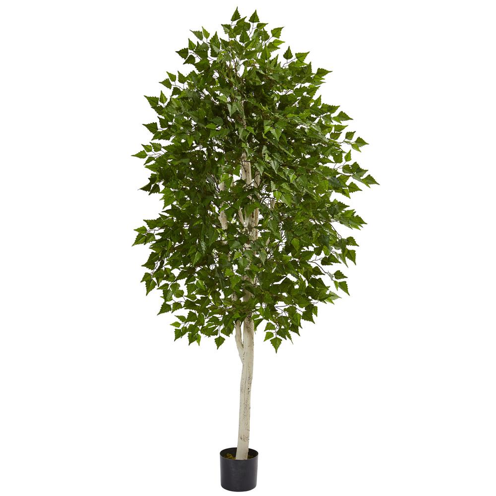 Nearly Natural 6 ft. Olive Artificial Tree in White Tower Planter 5832