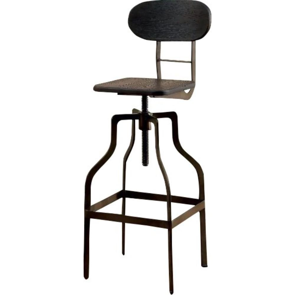 Benzara 36 In Dark Brown And Black Wooden Swivel Bar Dark Brown And Black Wooden Swivel Bar Stool