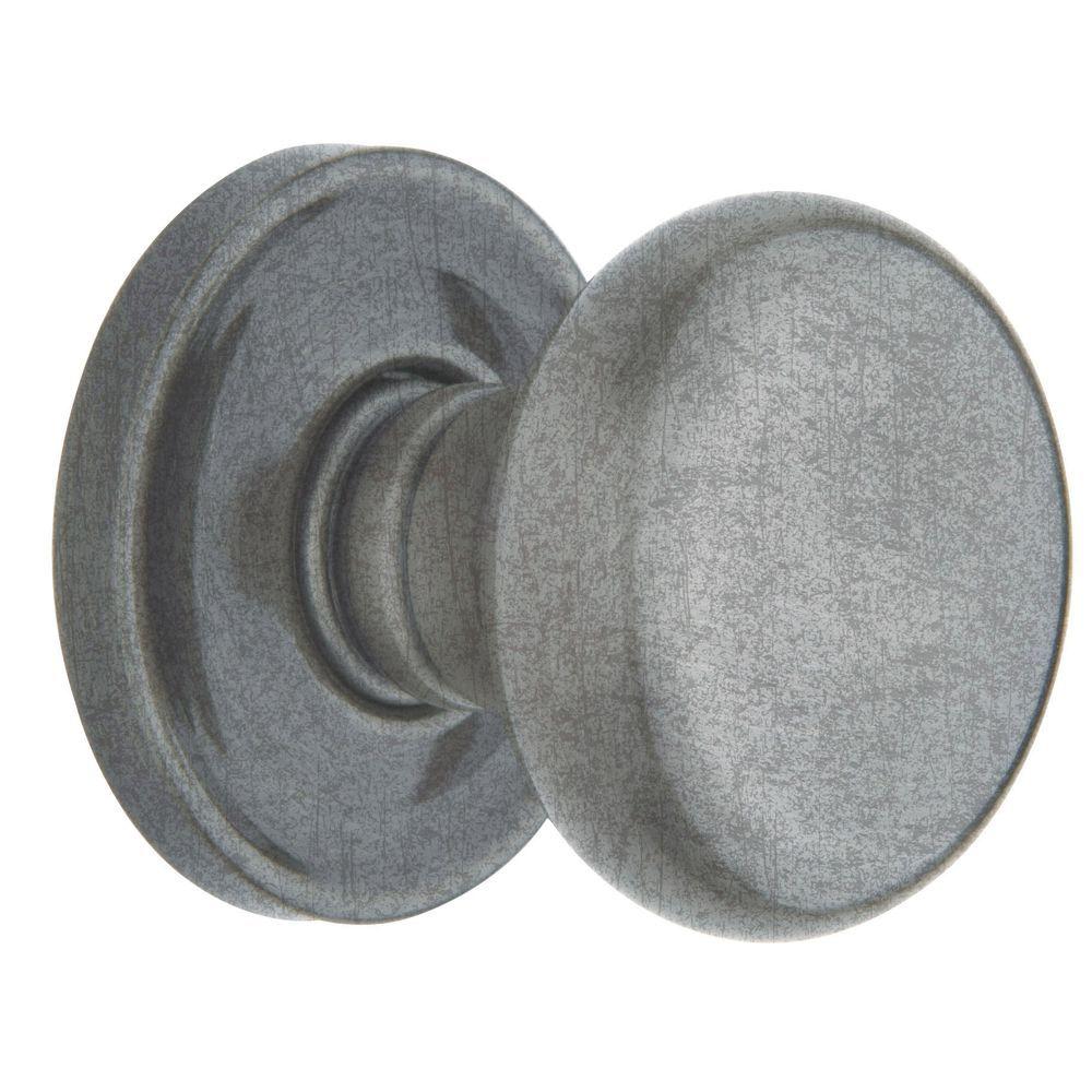Baldwin Estate Classic Distressed Antique Nickel Full Dummy Door Knob5015 452 FD SET The Home