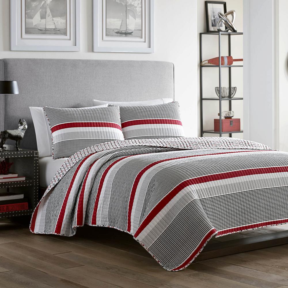 Poppy Fritz Anchors Away Black 3 Piece King Quilt Set 214103