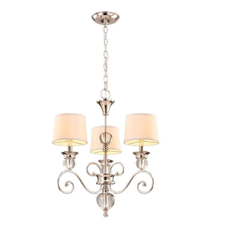Hampton Bay Lucerne Collection 3 Light Polished Nickel Chandelier Hampton Bay Lucerne Collection 3 Light Polished Nickel Chandelier