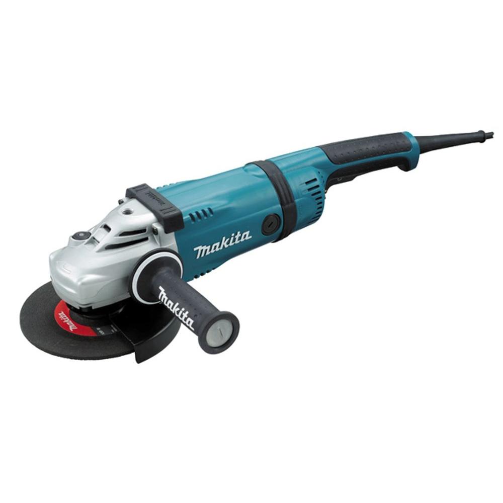 Makita 15 Amp 7 in. Corded Angle Grinder with Grinding wheel, Side