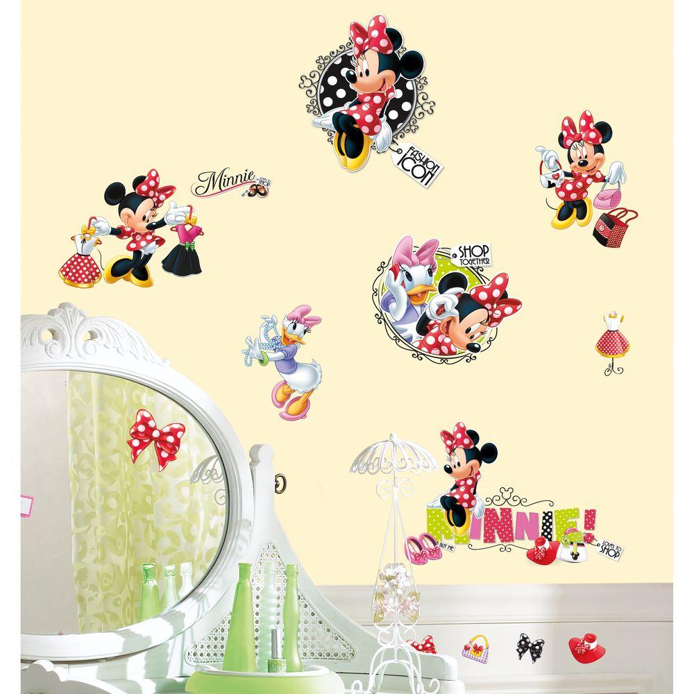 10 in. x 18 in. Mickey and Friends Minnie Loves to Shop 21Piece Peel