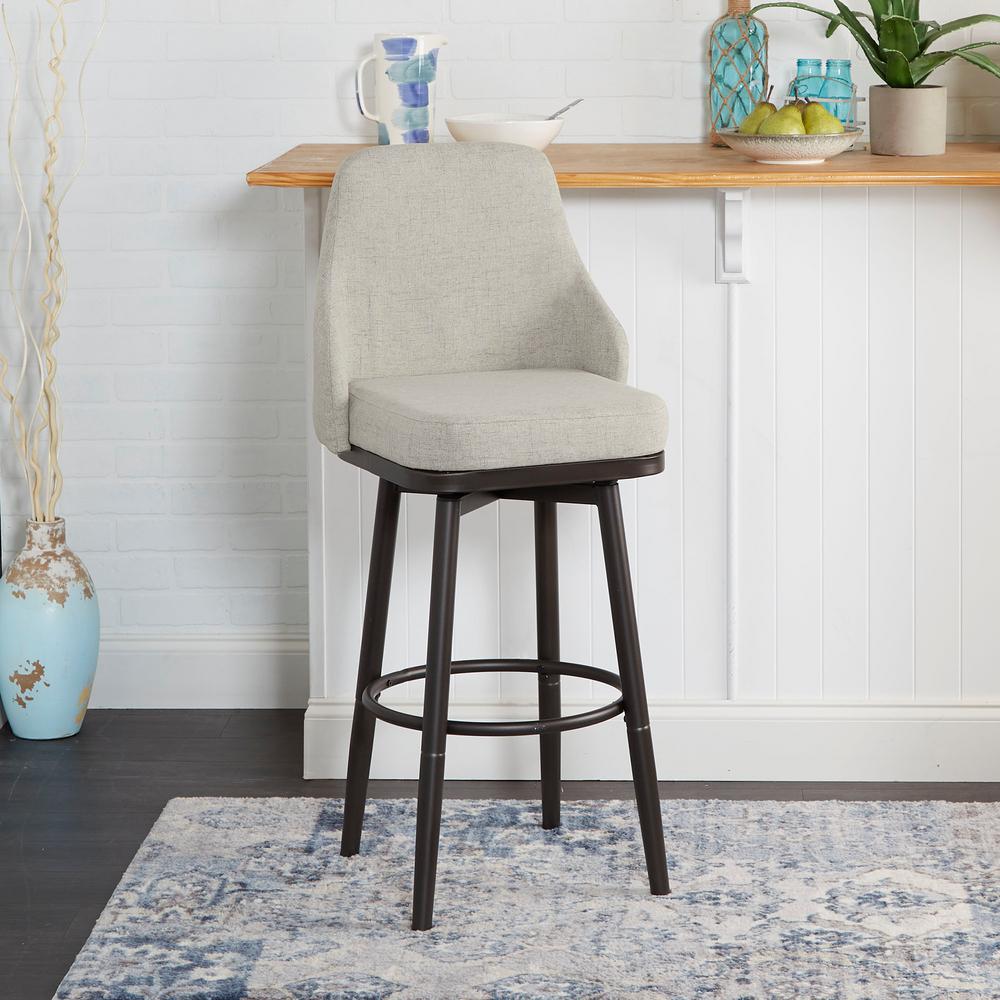 Silverwood Furniture Reimagined Cyrene Adjustable 24 in. 29 in. Gray Upholstered Curved Back