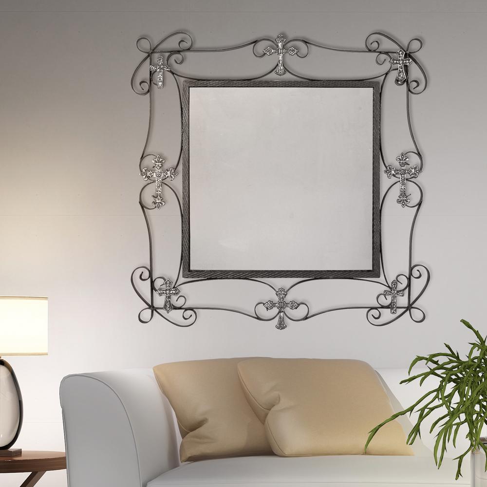 Square Oil Rubbed Bronze Wall Mirror 2338 The Home Depot Square Oil Rubbed Bronze Wall Mirror