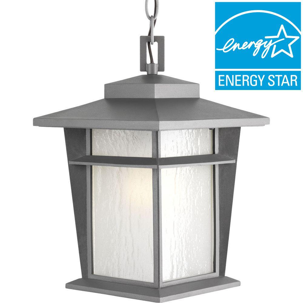 Progress Lighting Clearance Outdoor The Loyal Collection 1 Light Textured Graphite Fluorescent Outdoor Hanging Lantern