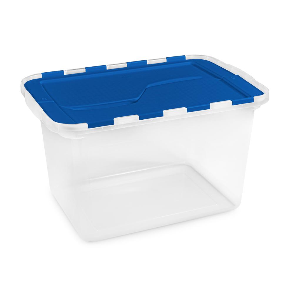 Plastic 12 Ga Gallon Clear Storage Containers 12 Gal Flip Lid Storage Tote Set Of 6