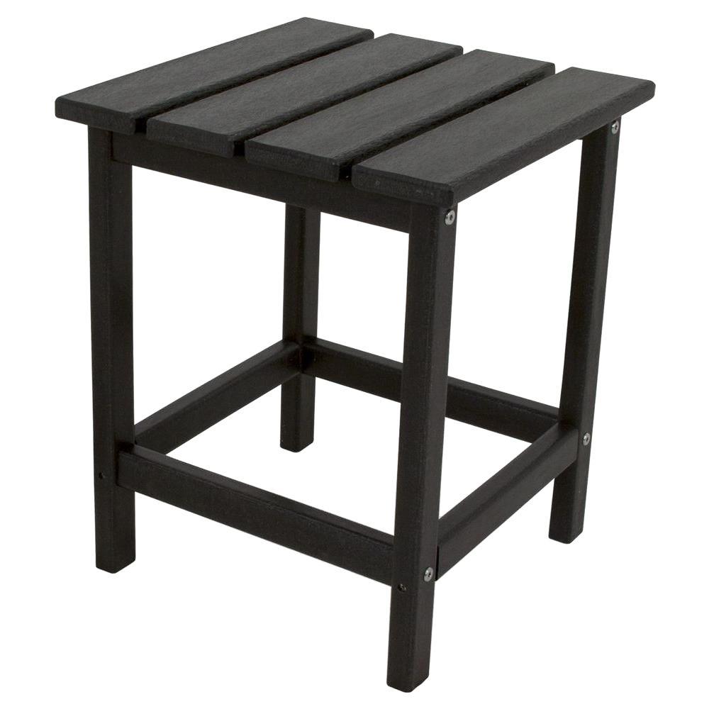 Polywood Long Island 18 In Black Patio Side Table Ect18bl The Black Patio Side Table