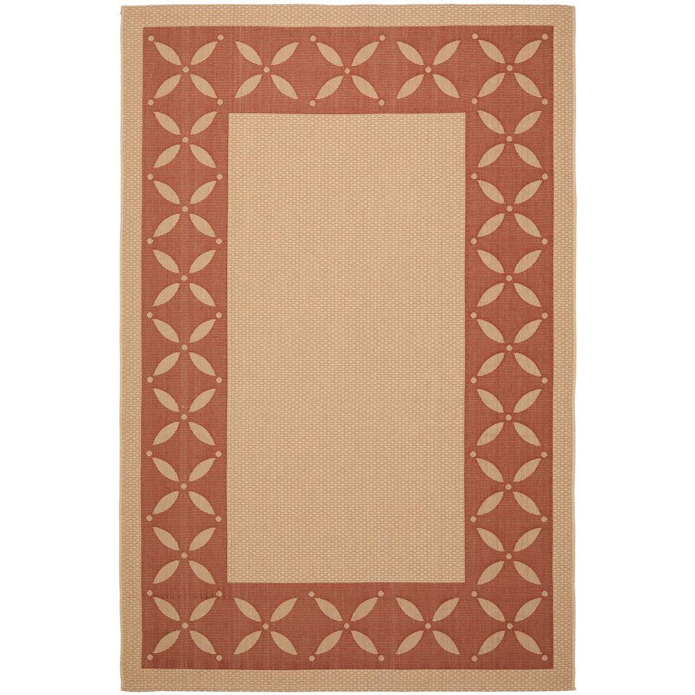 Martha Stewart Living Mallorca Border Cream/Red 8 ft. x 11 ft. 2 in