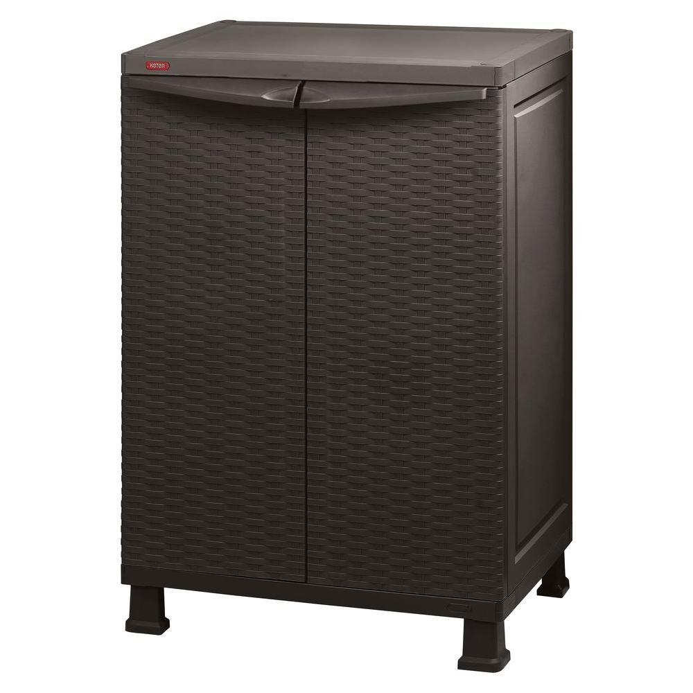 Keter 26 In X 39 In Freestanding Plastic Rattan Base Cabinet