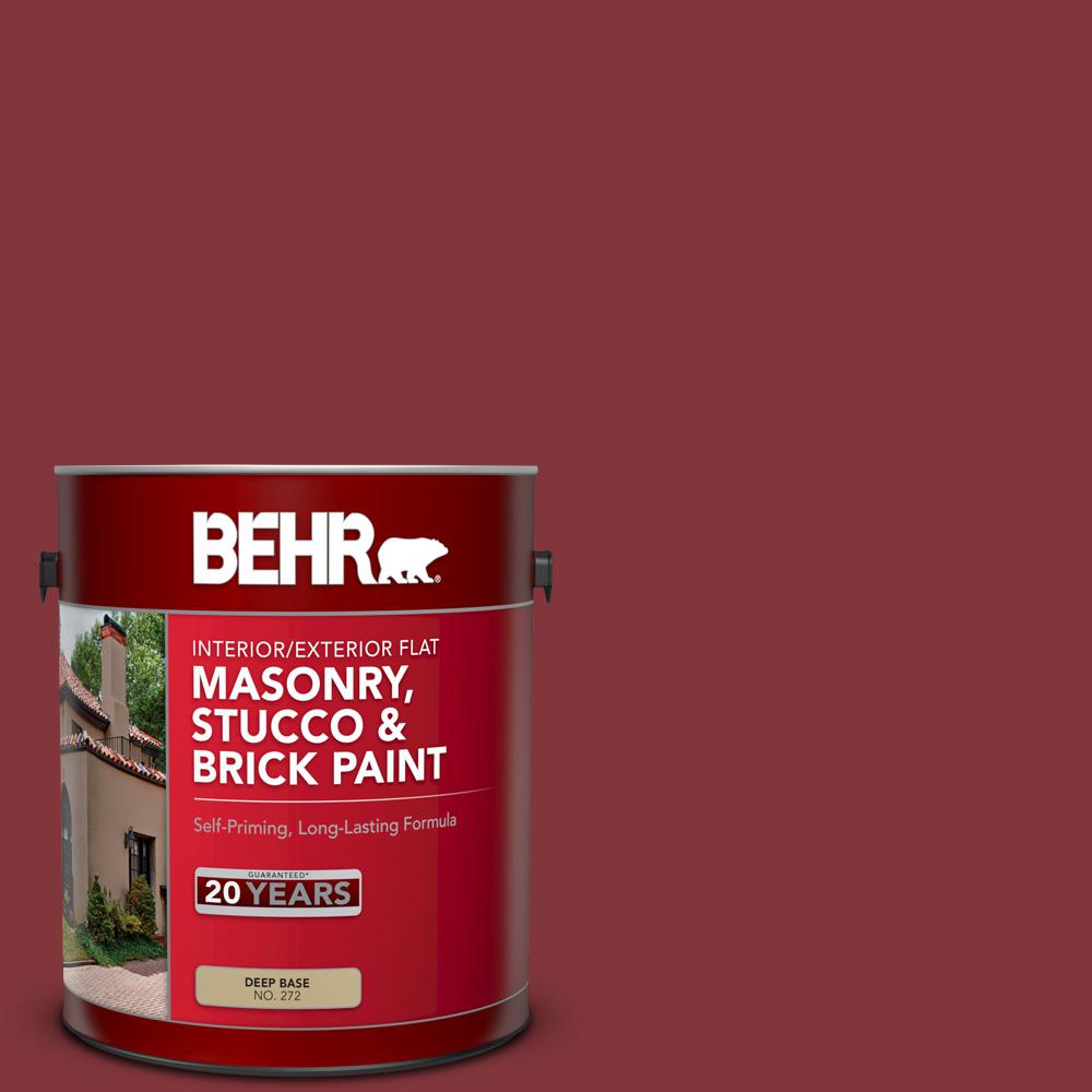 Behr 1 Gal S H 170 Red Brick Flat Interior Exterior Masonry Stucco And Brick Paint